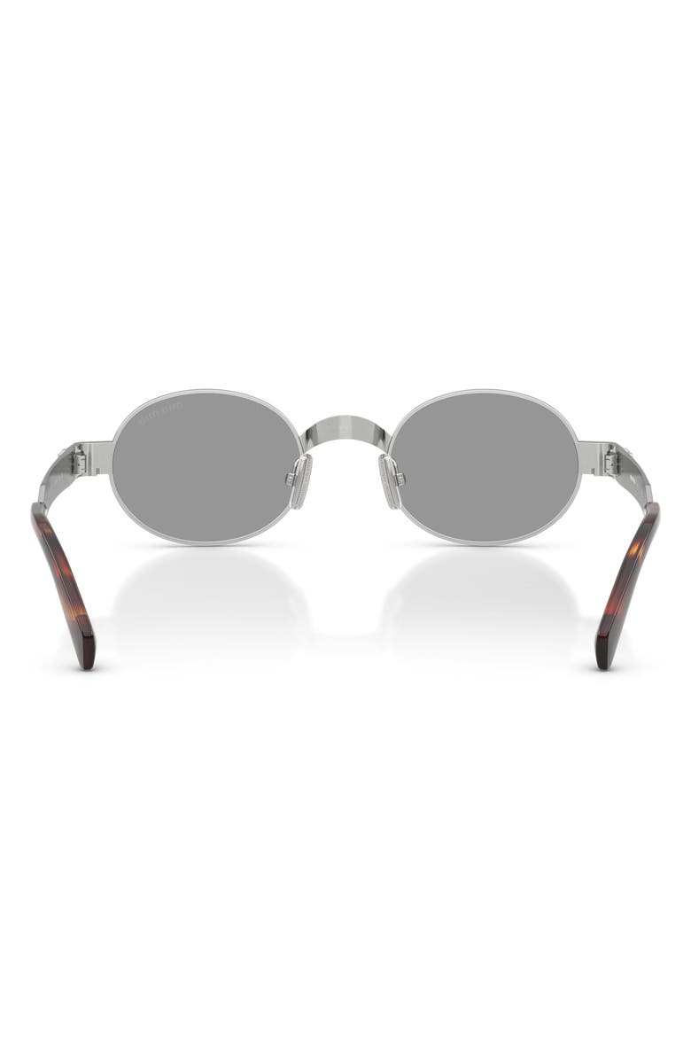 Miu Miu 47mm Small Oval Sunglasses, Alternate, color, Old Silver / Grey