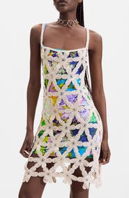 Desigual Floral Crochet Minidress