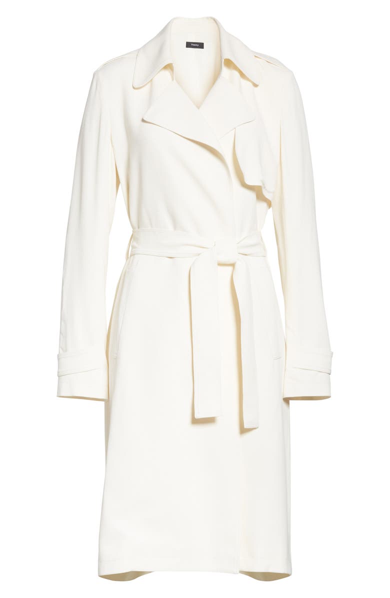 Theory Oaklane Rosina Crepe Trench Coat, Alternate, color,