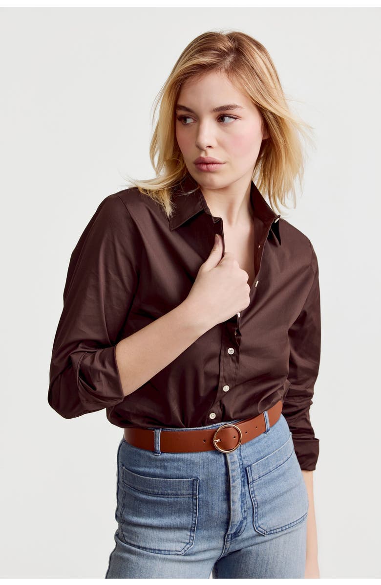 The Shirt by Rochelle Behrens The Icon Shirt, Alternate, color, Brown