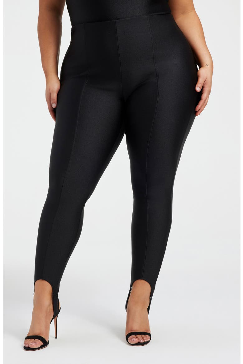 Shine Compression Stirrup Pants, Alternate, color, BLACK001