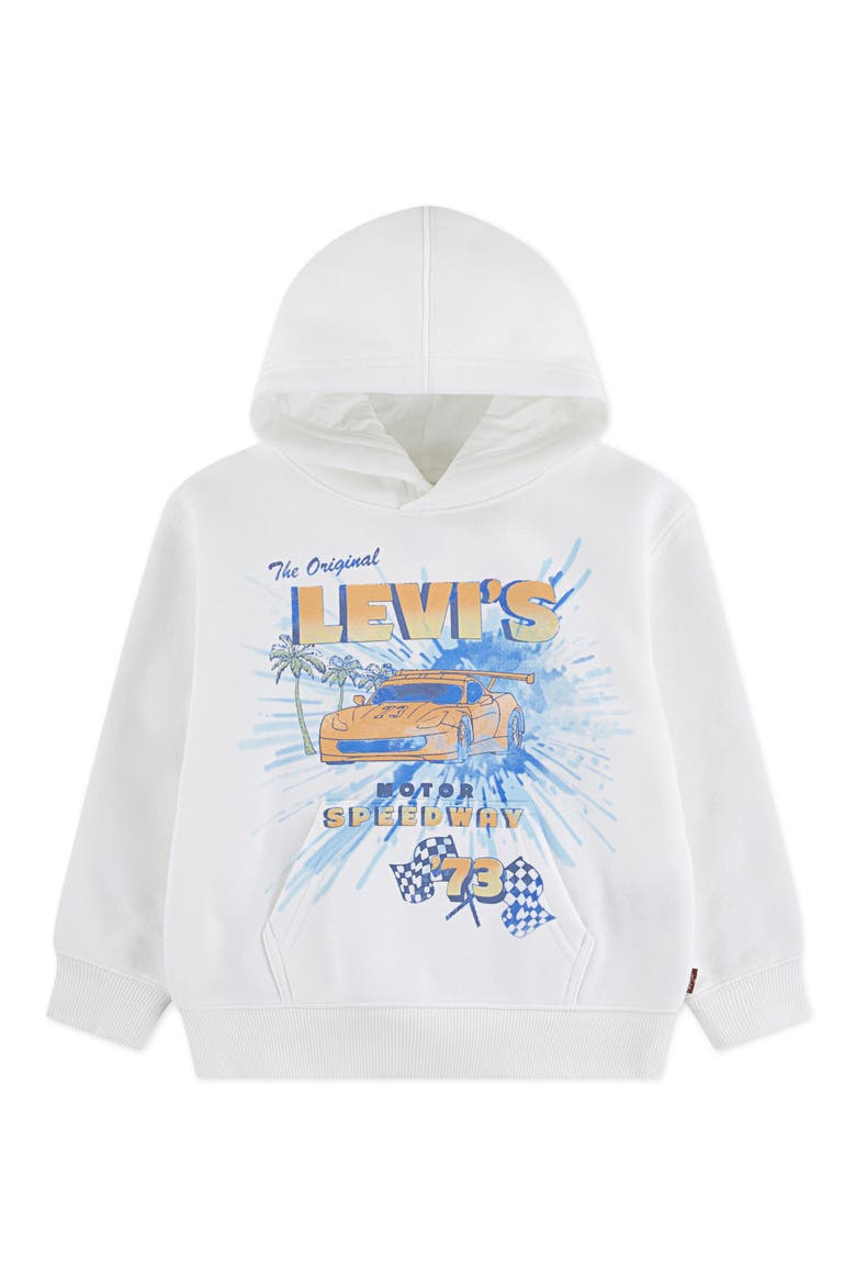 Kids' Motor Speedway Graphic Hoodie, Main, color, BRIGHT WHITE