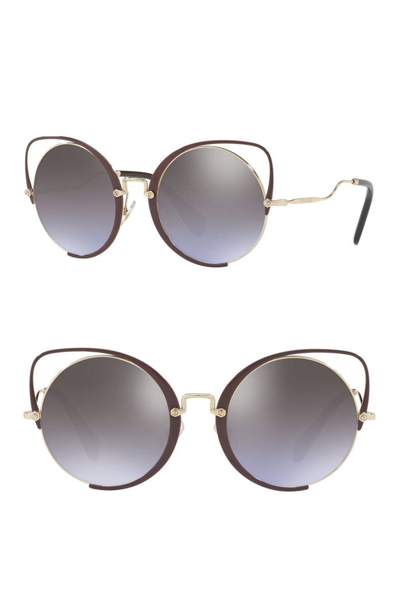 Miu Miu 54mm Round Lens Cat Eye Sunglasses, Alternate, color,
