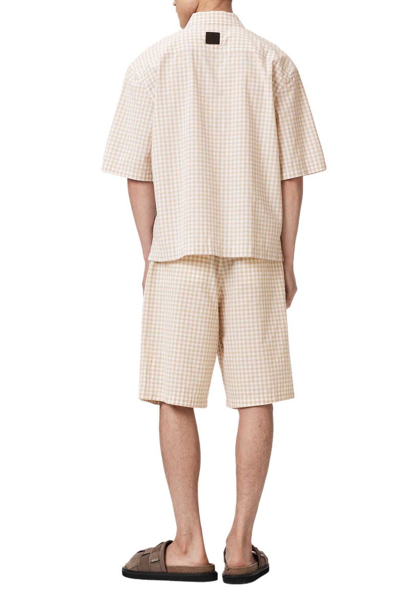 Rockland Gingham Check Cotton Drawstring Shorts, Alternate, color, DESERT YELLOW