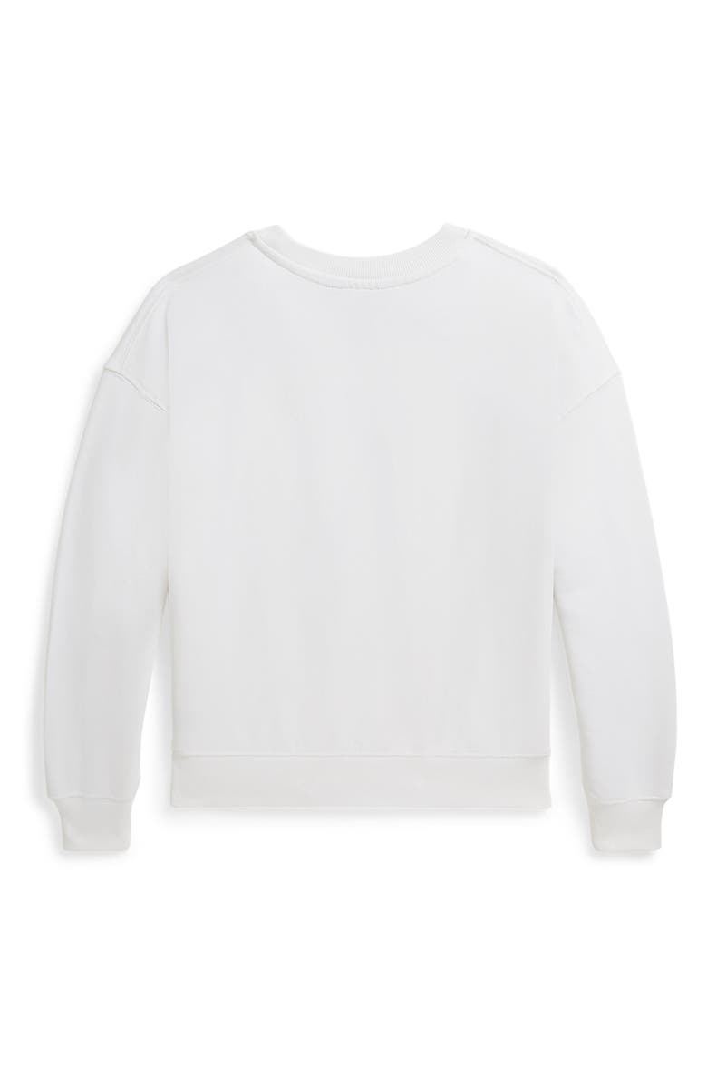 Polo Ralph Lauren Kids' Logo Appliqué Cotton Graphic Sweatshirt, Alternate, color, White