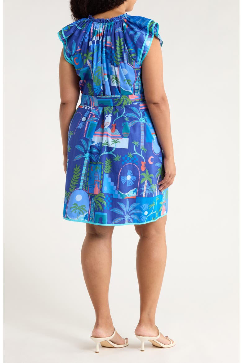 Punta Alta Olera Ruffle Shirtdress, Alternate, color, COBALT-COMBO
