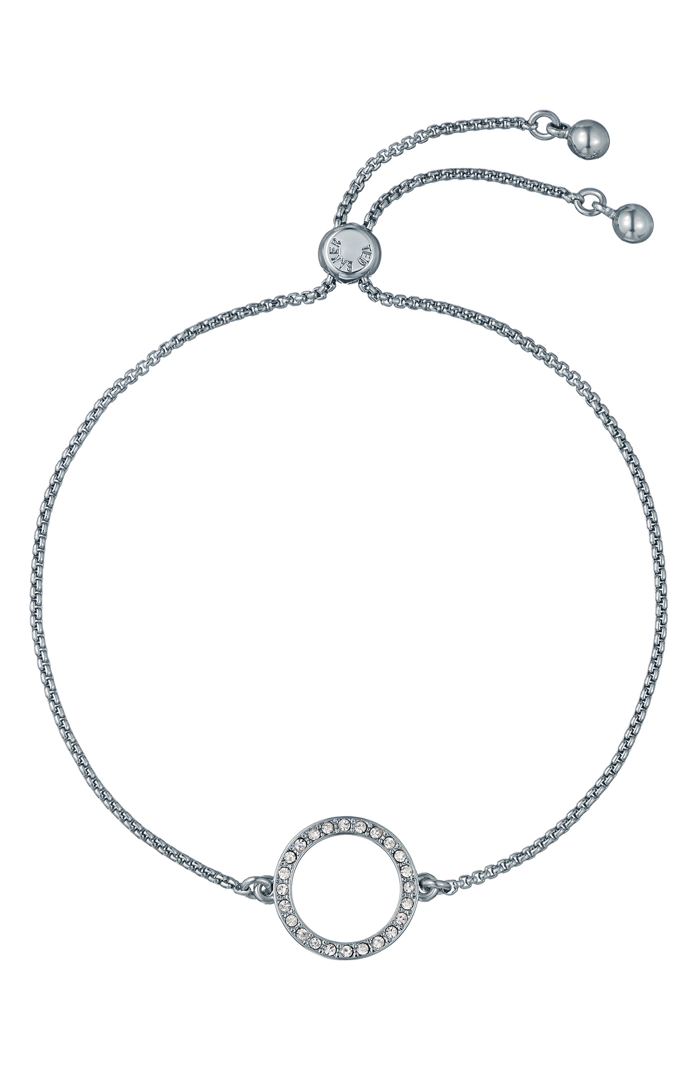 SILVER TONE CLEAR CRYSTAL