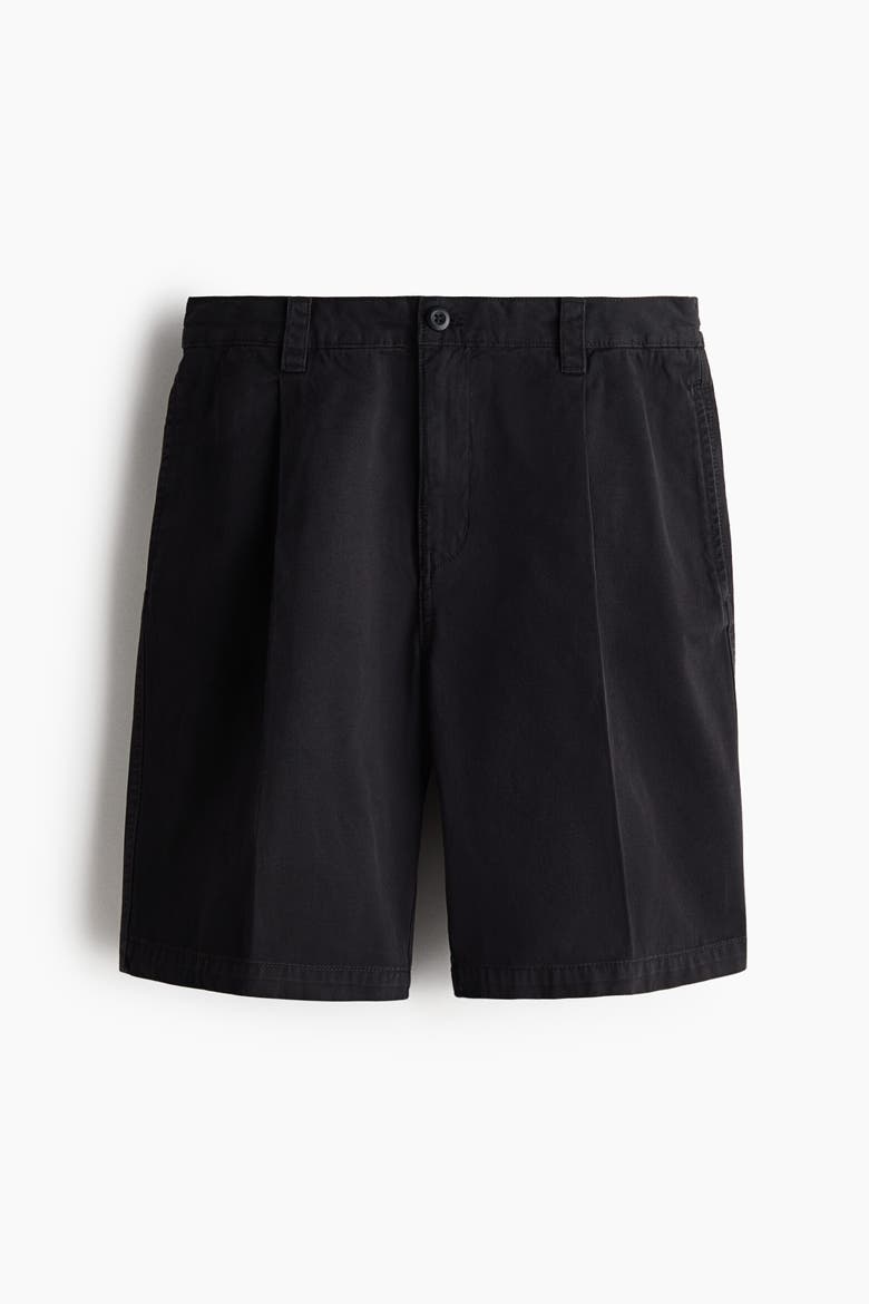 Relaxed Fit Cotton Chino Shorts, Alternate, color, Black