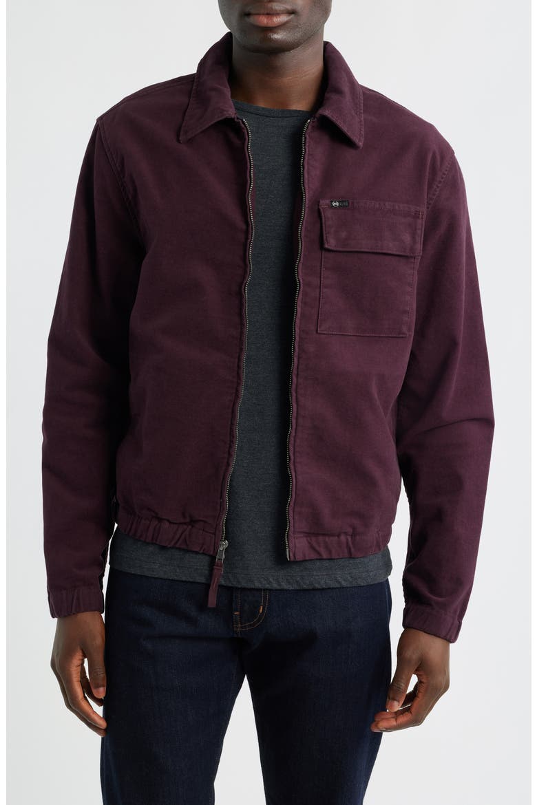 Philip Zip Stretch Cotton Jacket, Main, color, MULBERRY