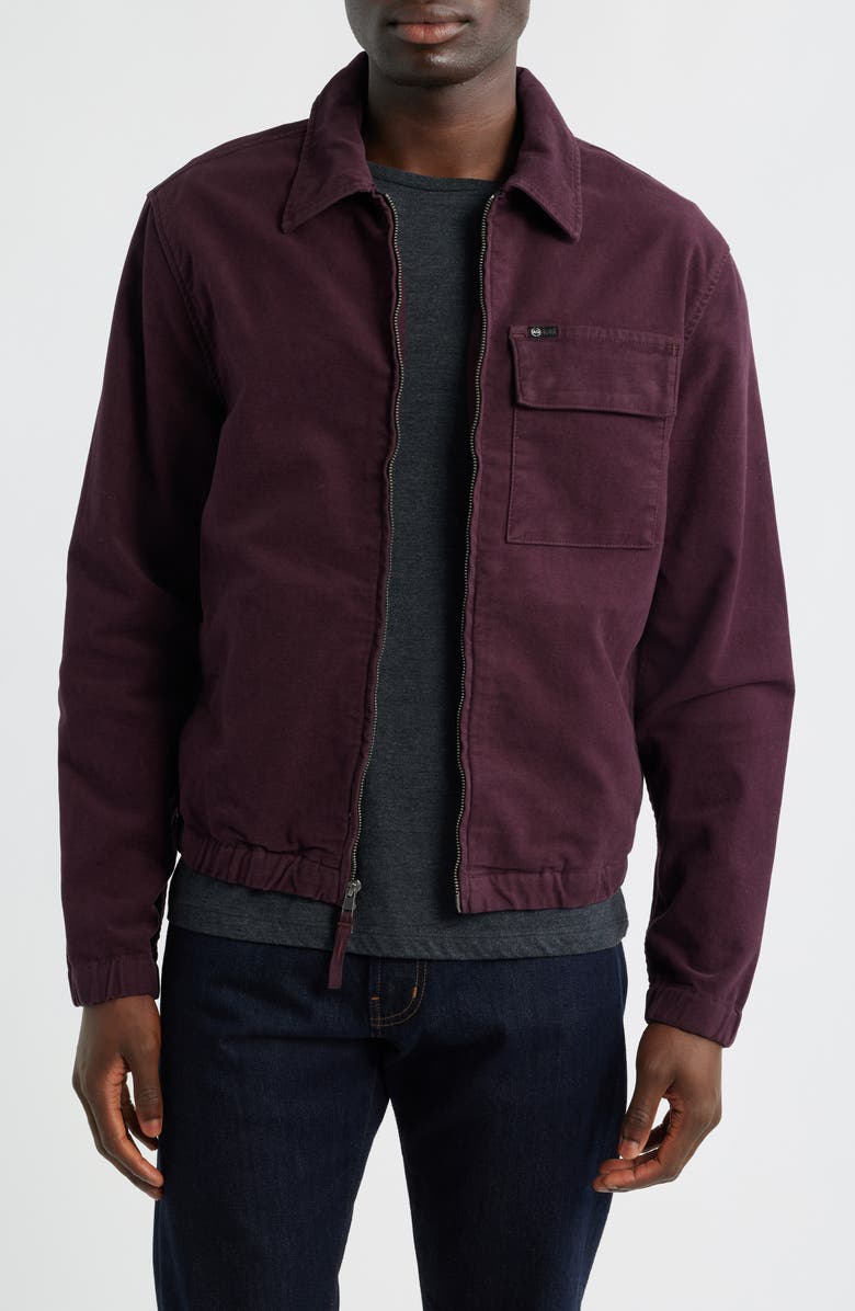 AG Philip Zip Stretch Cotton Jacket, Main, color, Mulberry