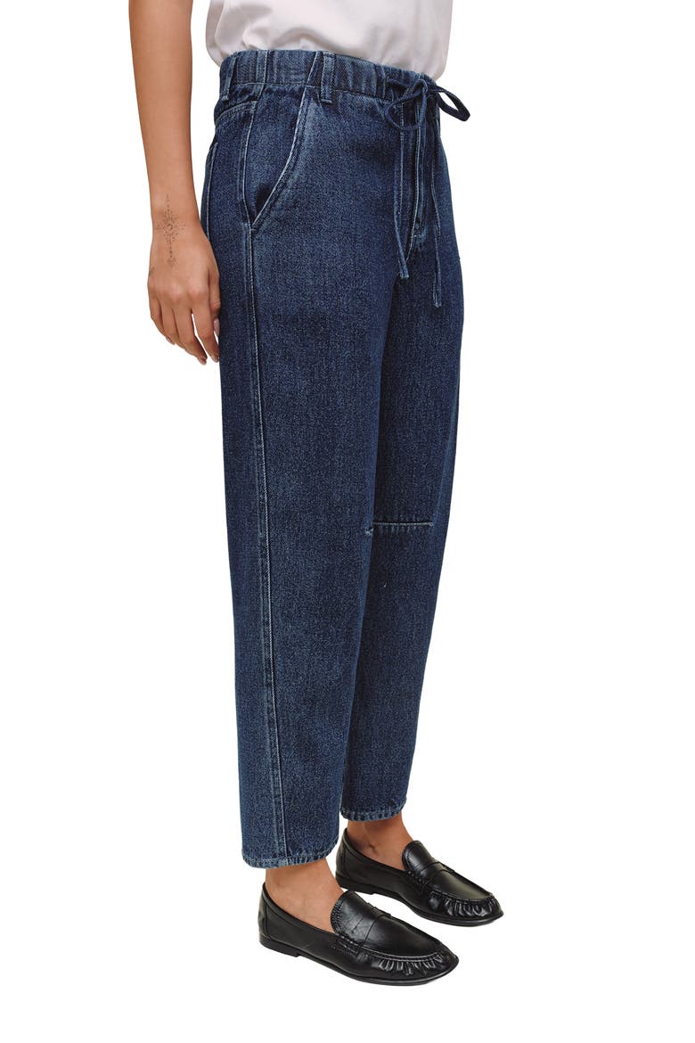 Soft Barrel Leg Pants, Alternate, color, DARK RINSE WASH