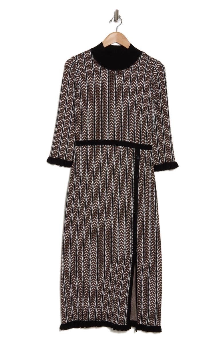 SANDRA DARREN Mock Neck Split Hem Sweater Dress, Alternate, color, 