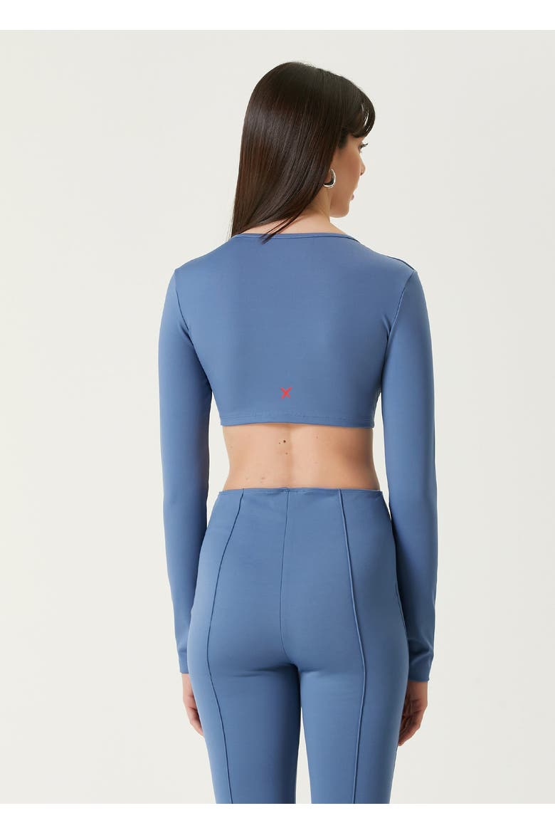 Free Heaven Long Sleeve Crop Top, Alternate, color, blue
