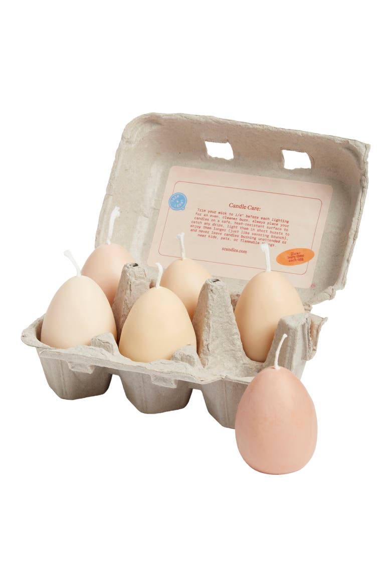 6-Pack Eggs Candles, Alternate, color, EGGSHELL
