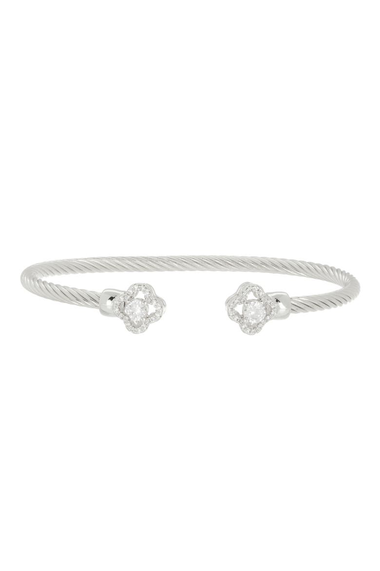 CZ Cuff Bracelet, Main, color, SILVER