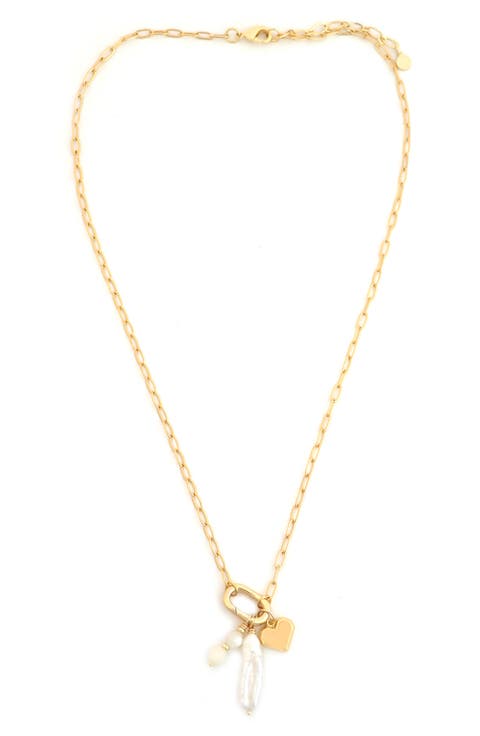 Cultured Pearl Drop Pendant Necklace