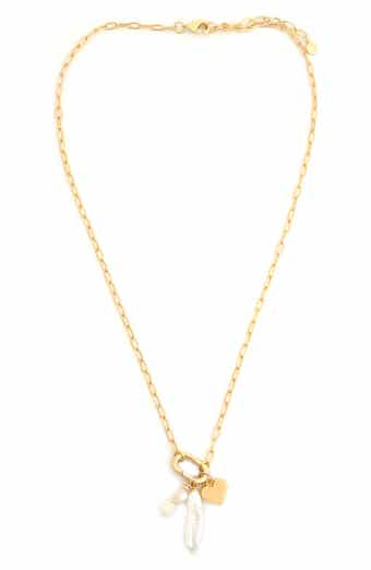 Cultured Pearl Drop Pendant Necklace
