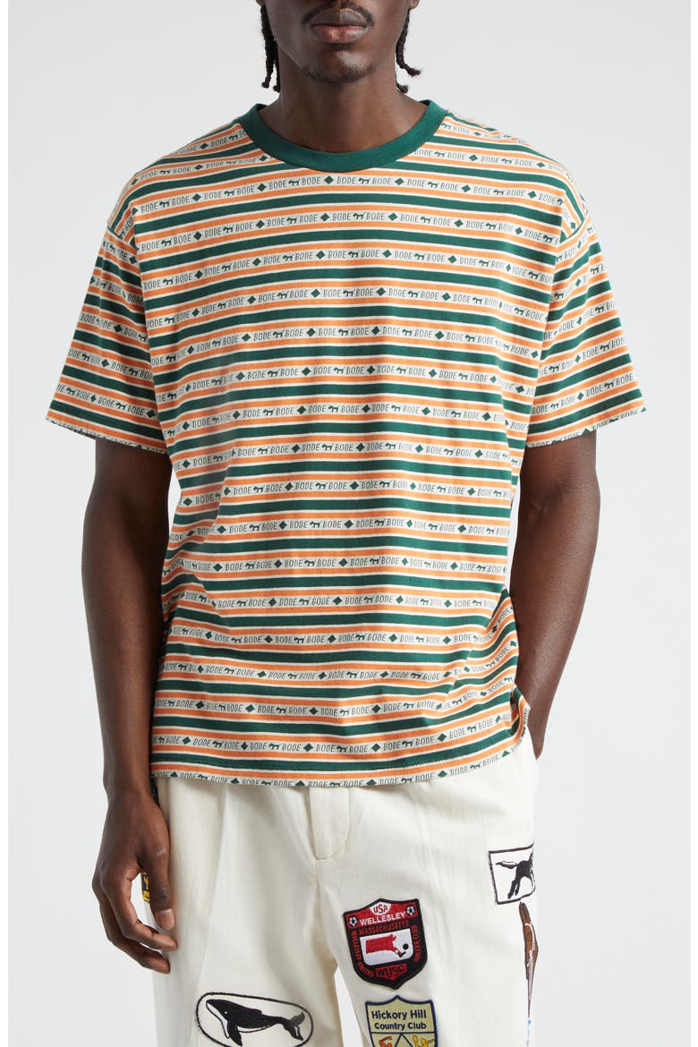 Scottie Jacquard Boxy T-Shirt, Main, color, GREEN
