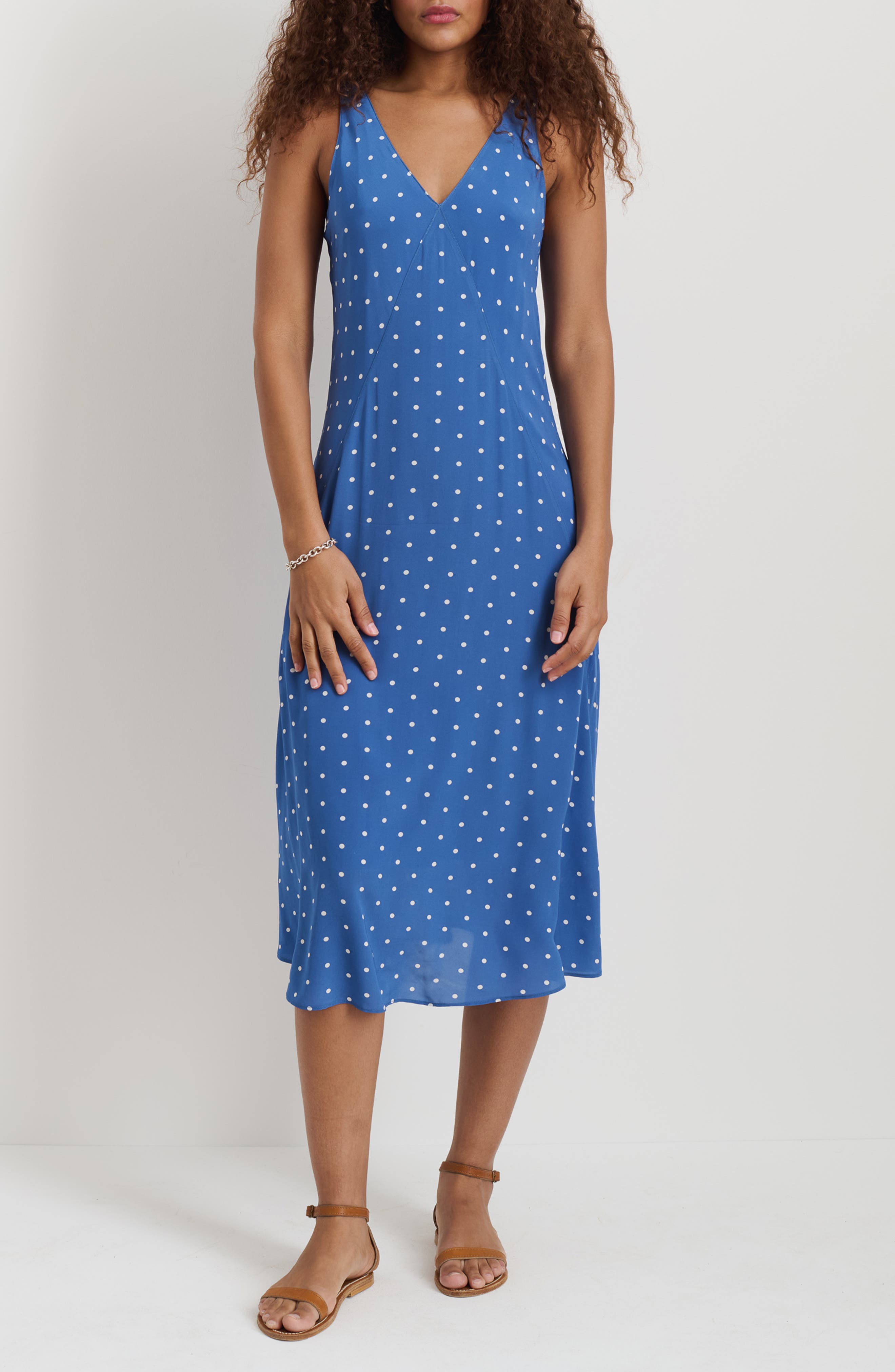 Flora Dress In Polka Dot Navy/white / XL