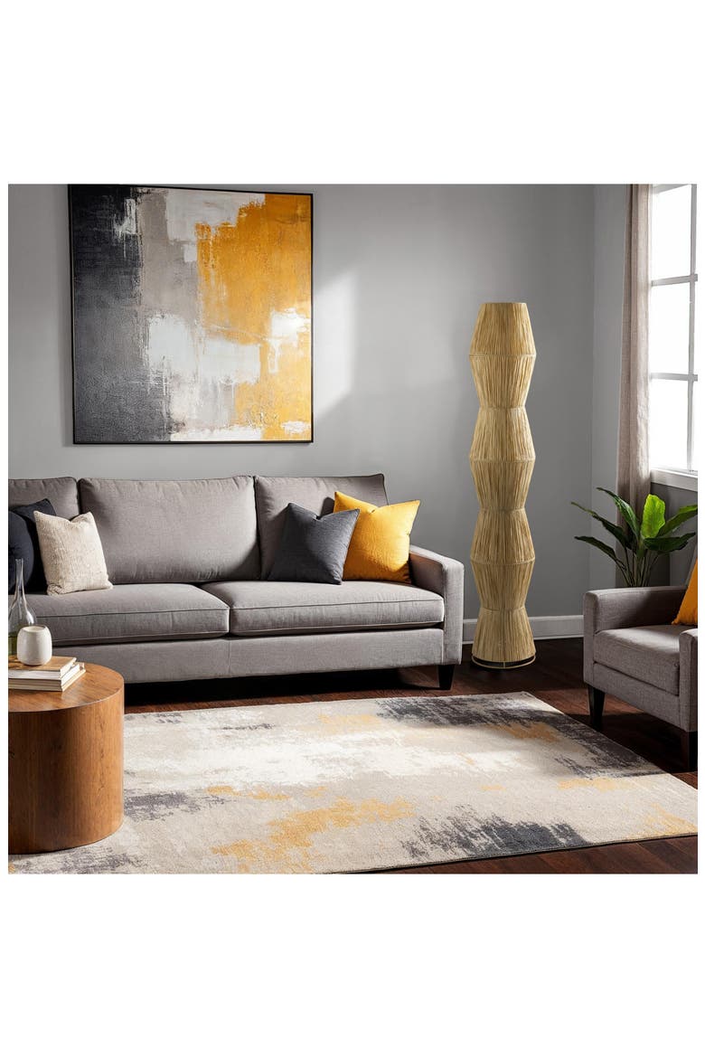 Renata Paper Lantern Floor Lamp, Alternate, color, BROWN