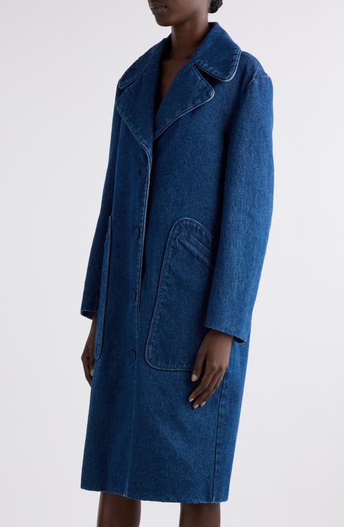 Dries Van Noten Ricca Denim Coat In Blue