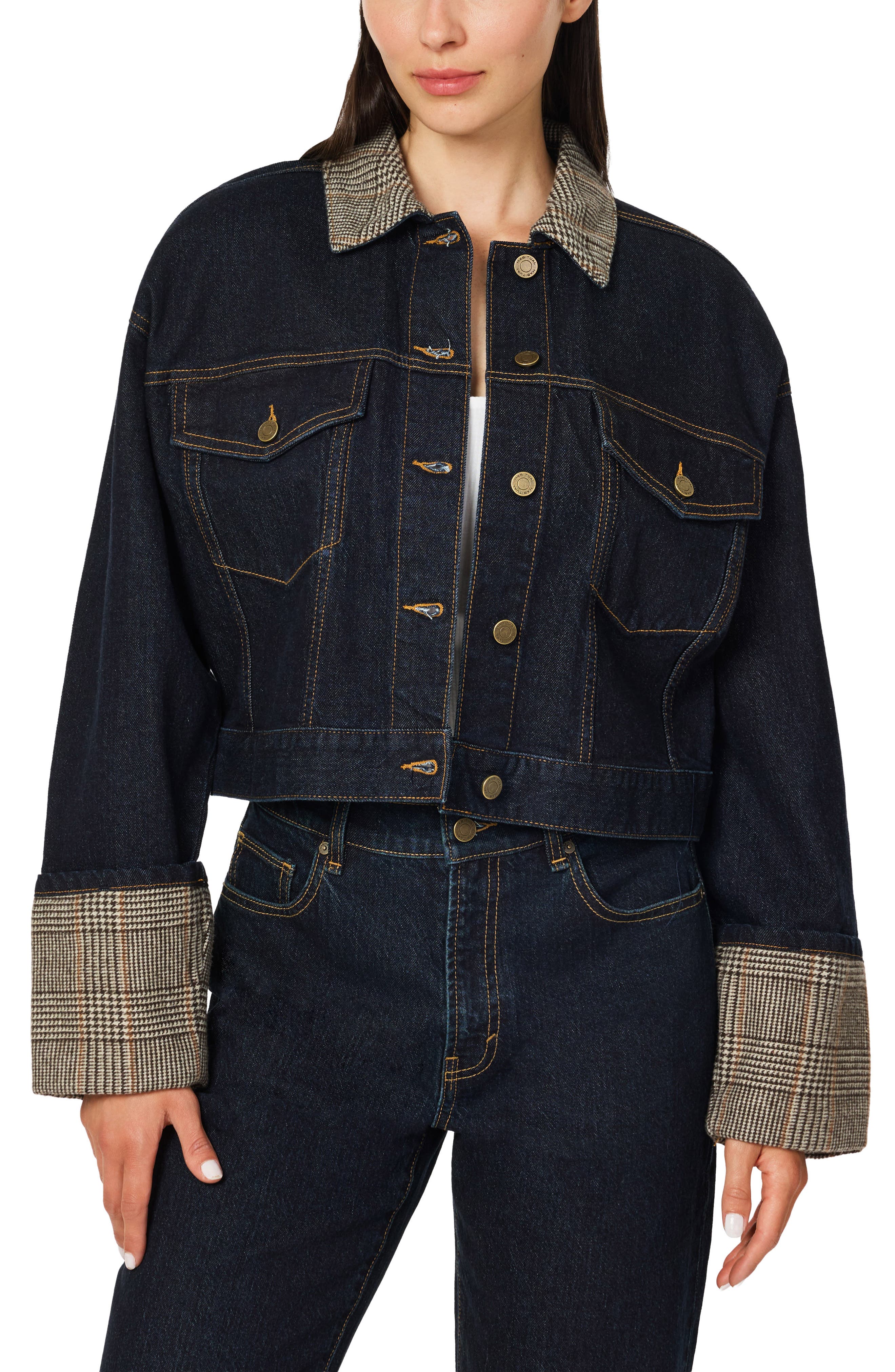 Mixed Media Denim Jacket