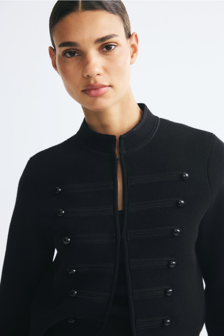 Button-detail Knit Cardigan, Alternate, color, Black