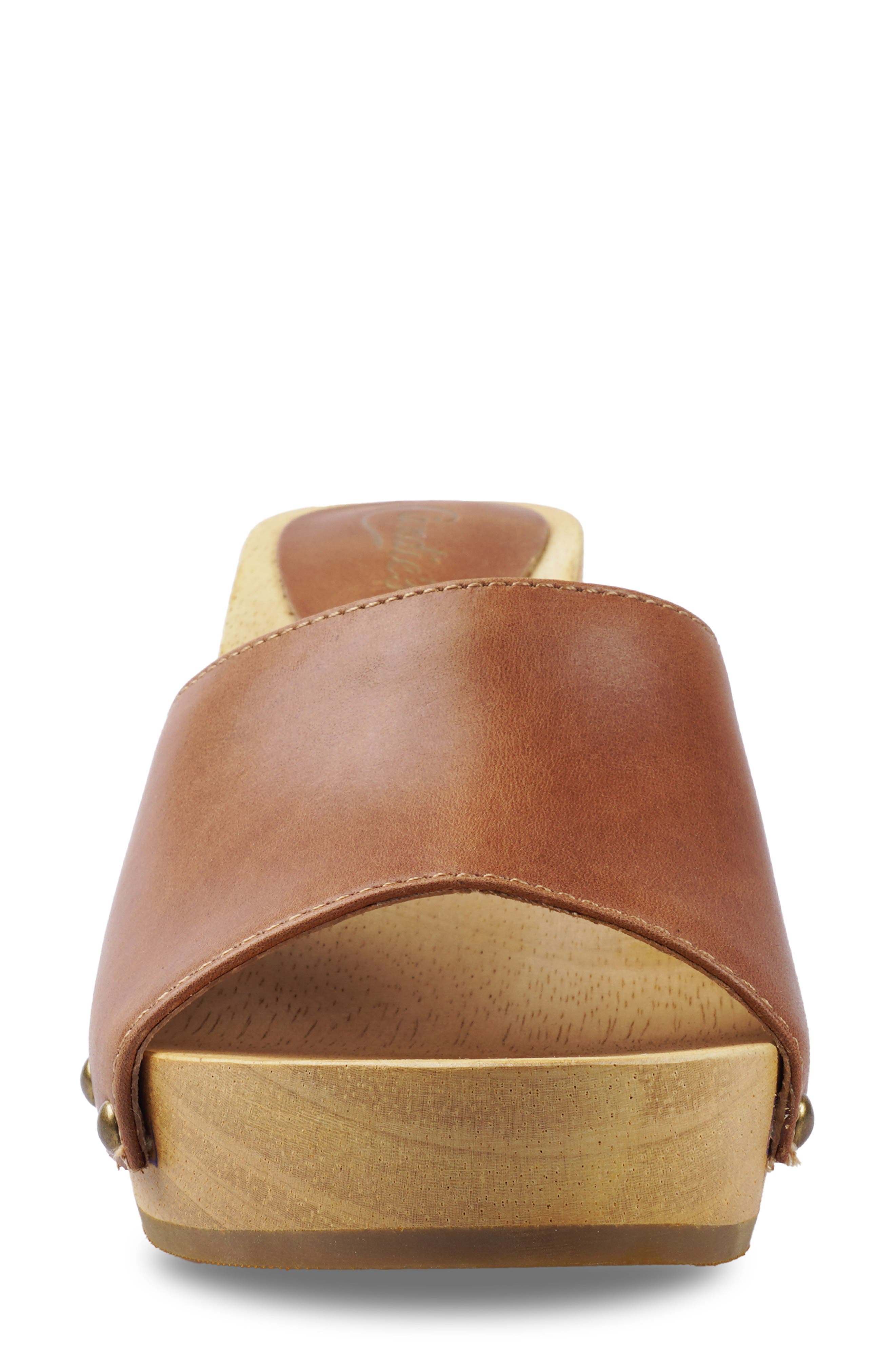 Candie's Fidda Platform Slide Sandal, Alternate, color, Tan Leather