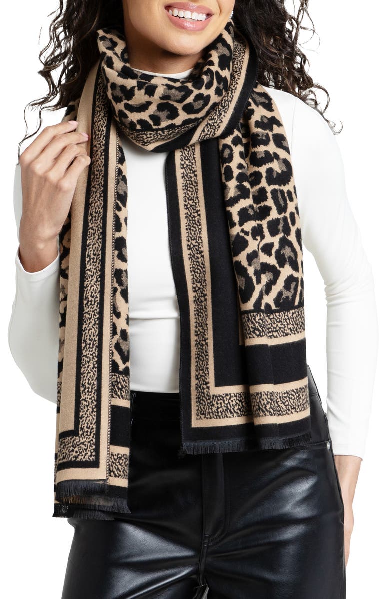 SAACHI Reversible Scarf, Main, color, Black