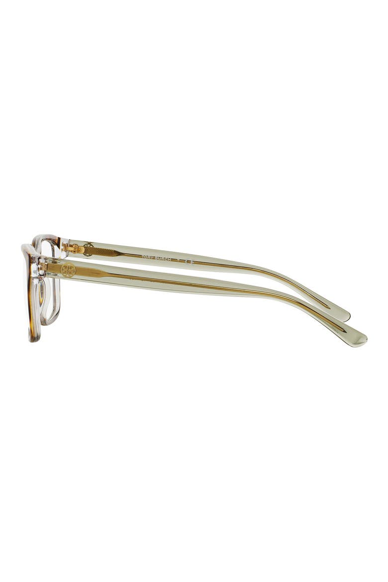 52mm Rectangle Optical Glasses, Alternate, color, BROWN/ CRYSTAL GREEN