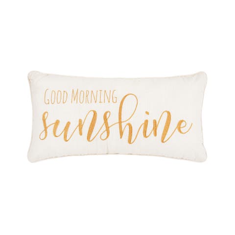Good Morning Lumbar Cotton Blend Pillow 12" x 24"