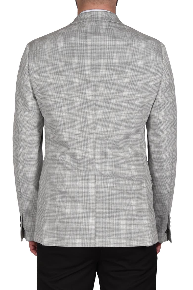 Plaid Knit Sport Coat, Alternate, color, GREY