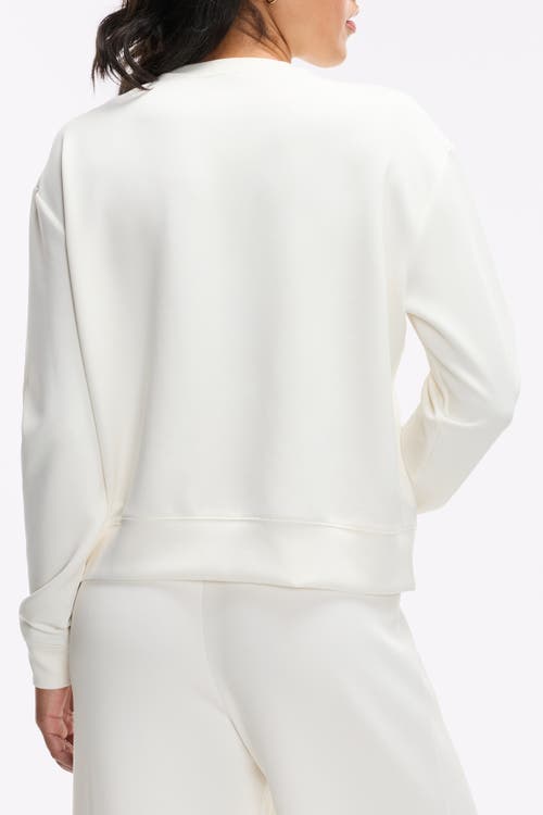 Peloton Washed Interlock Pintuck Crewneck In Pearl