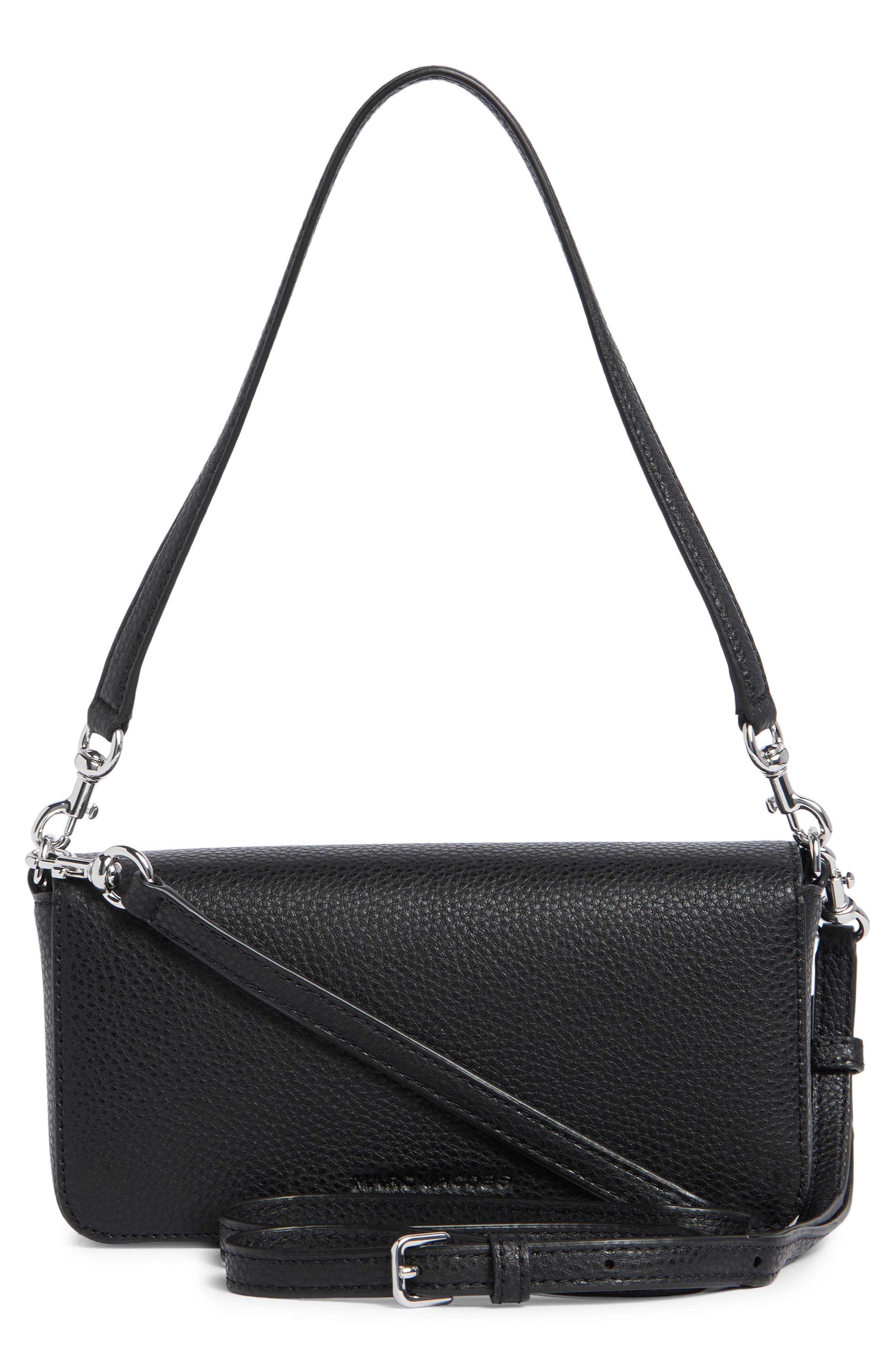 Marc Jacobs The Mini Leather Crossbody Bag, Alternate, color, Black