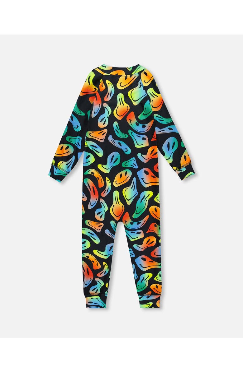 Deux par Deux One-Piece Thermal Underwear, Alternate, color, Smiley Face Boy
