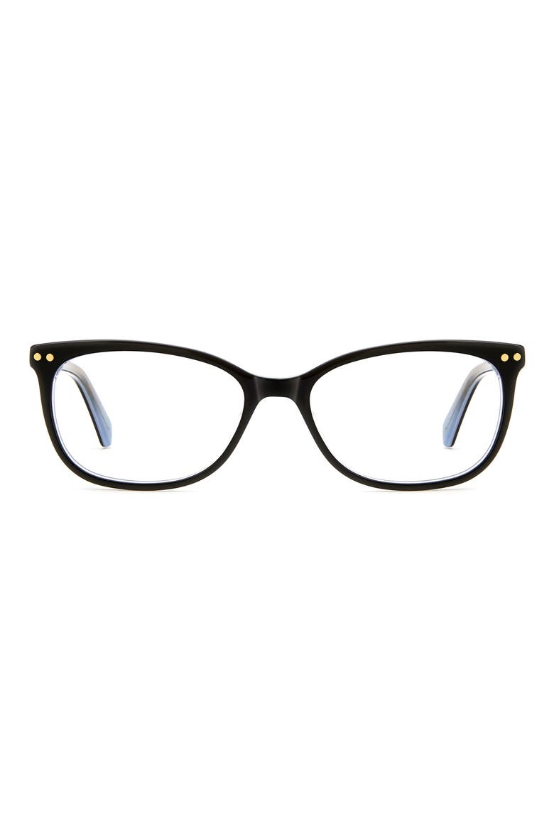 adria 52mm rectangular optical glasses, Main, color, BLACK BLUE