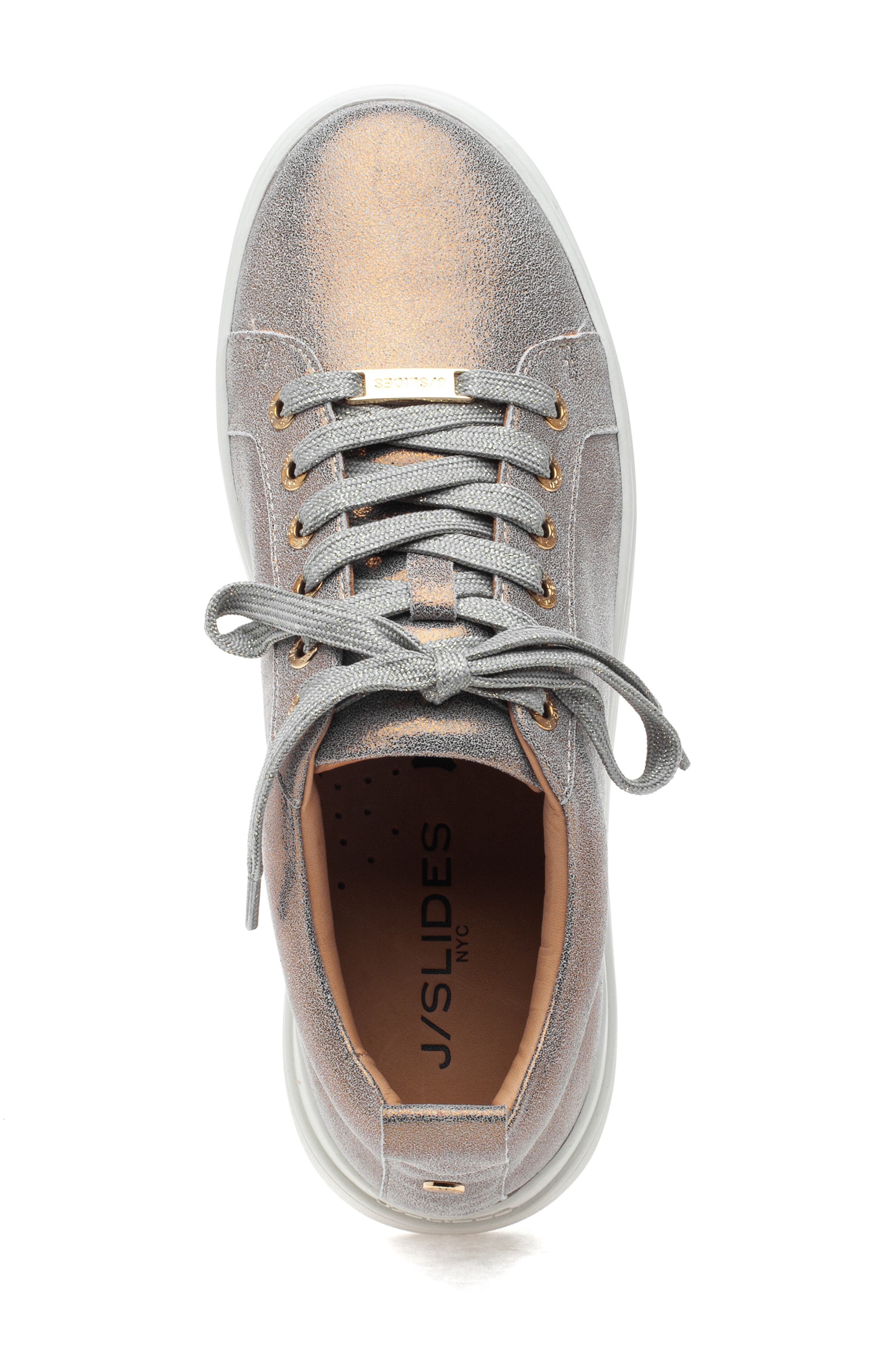 JSlides Noca Platform Lace-Up Sneaker, Alternate, color, Bronze Met Sue