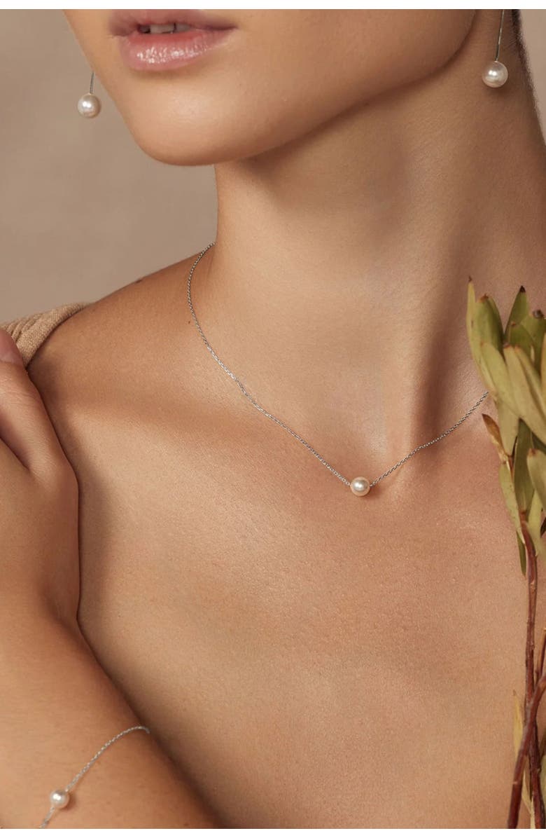 Bearfruit Jewelry Sterling Silver 18k Gold Plated Abby Pearl Necklace & Bracelet Set Holiday Gift Idea, Alternate, color, Silver