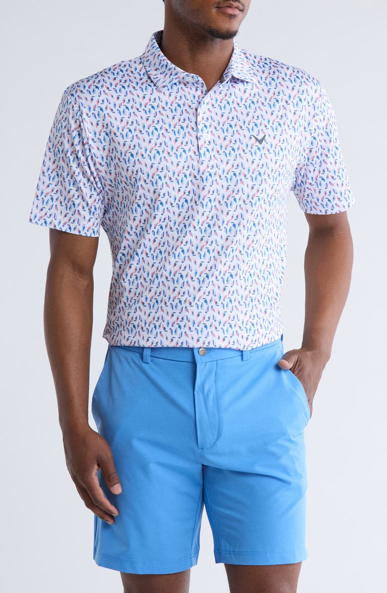 Callaway Bird Golf Polo, Main, color, Bright White