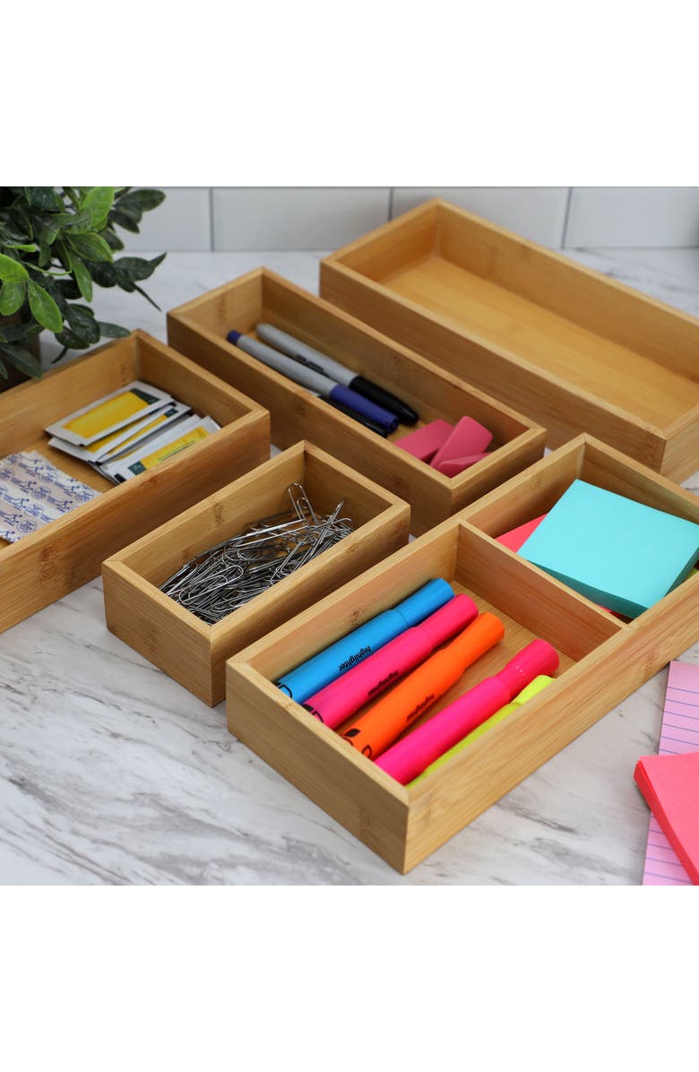 Megachef Wood Storage and Organization Trays, Alternate, color, Bamboo