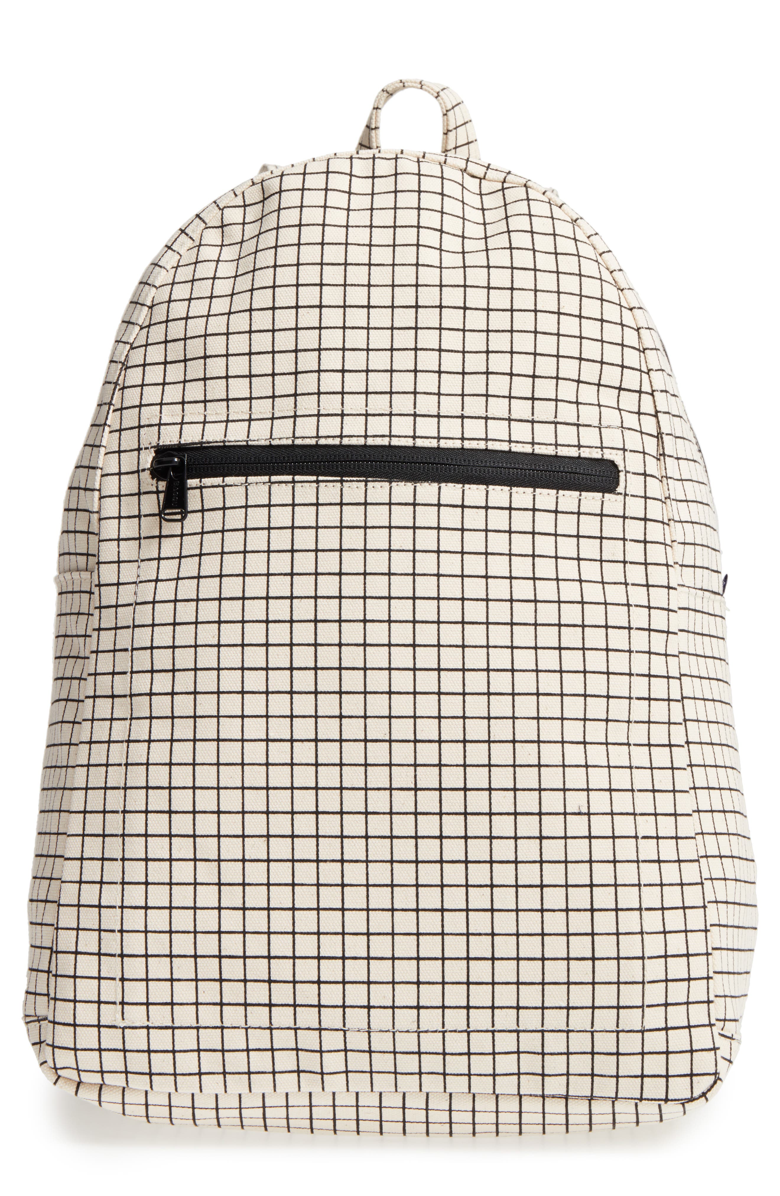 Canvas Backpack, Main, color, NATURAL GRID