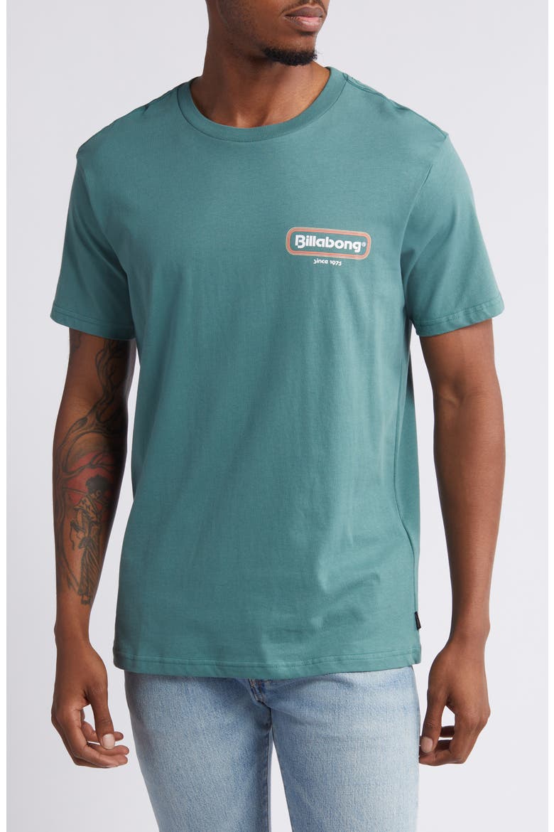 Walled Logo Cotton Graphic T-Shirt, Main, color, MARINE GREEN