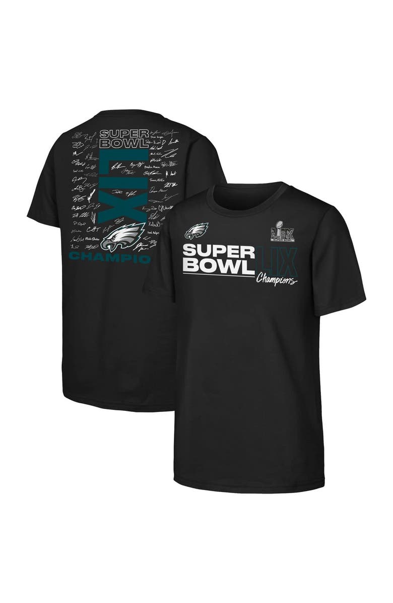 FANATICS Youth Fanatics Black Philadelphia Eagles Super Bowl LIX Champions Roster T-Shirt, Alternate, color,