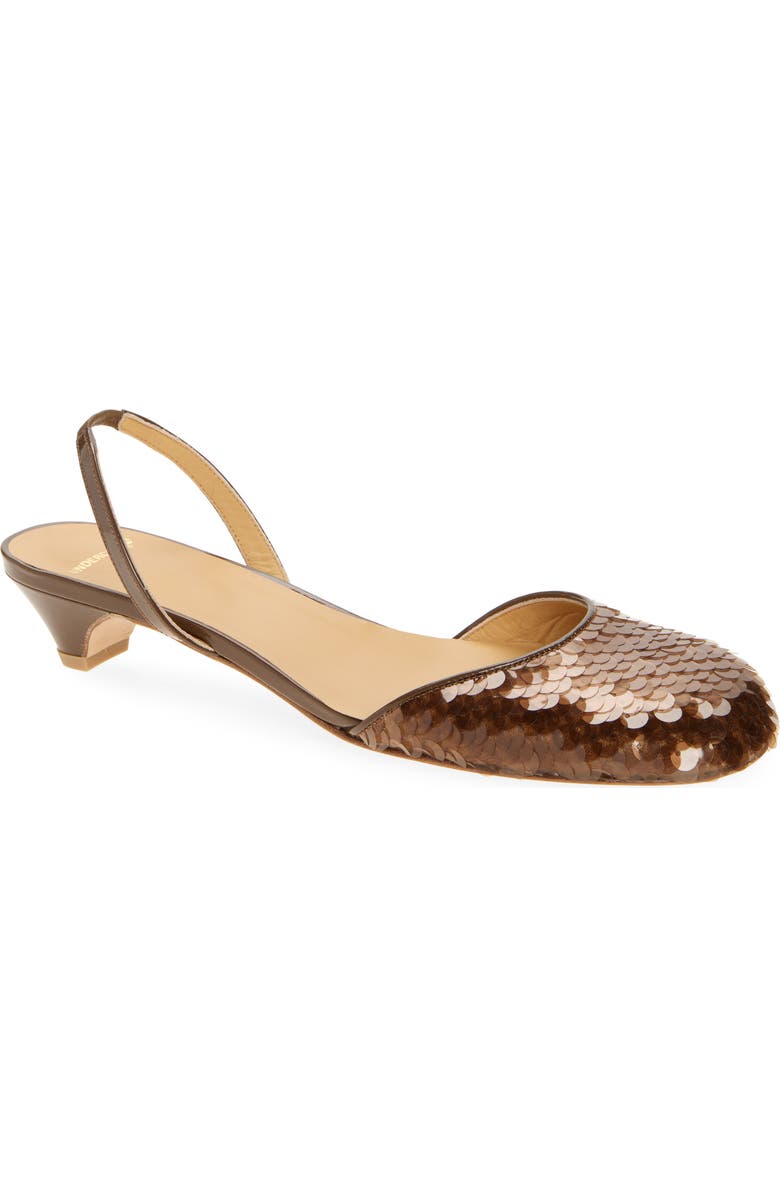 Undercover Paillette Slingback Pump, Main, color, Brown