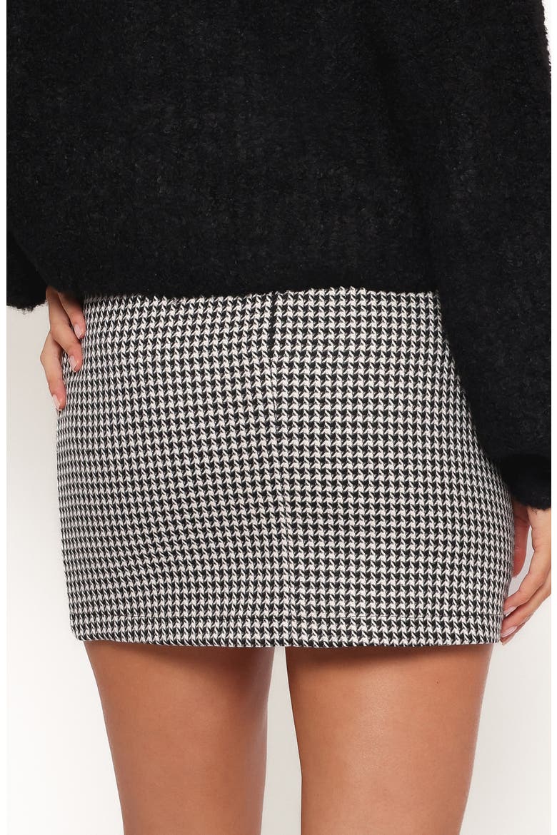 Falo Houndstooth Check Miniskirt, Alternate, color, BLACK CREAM