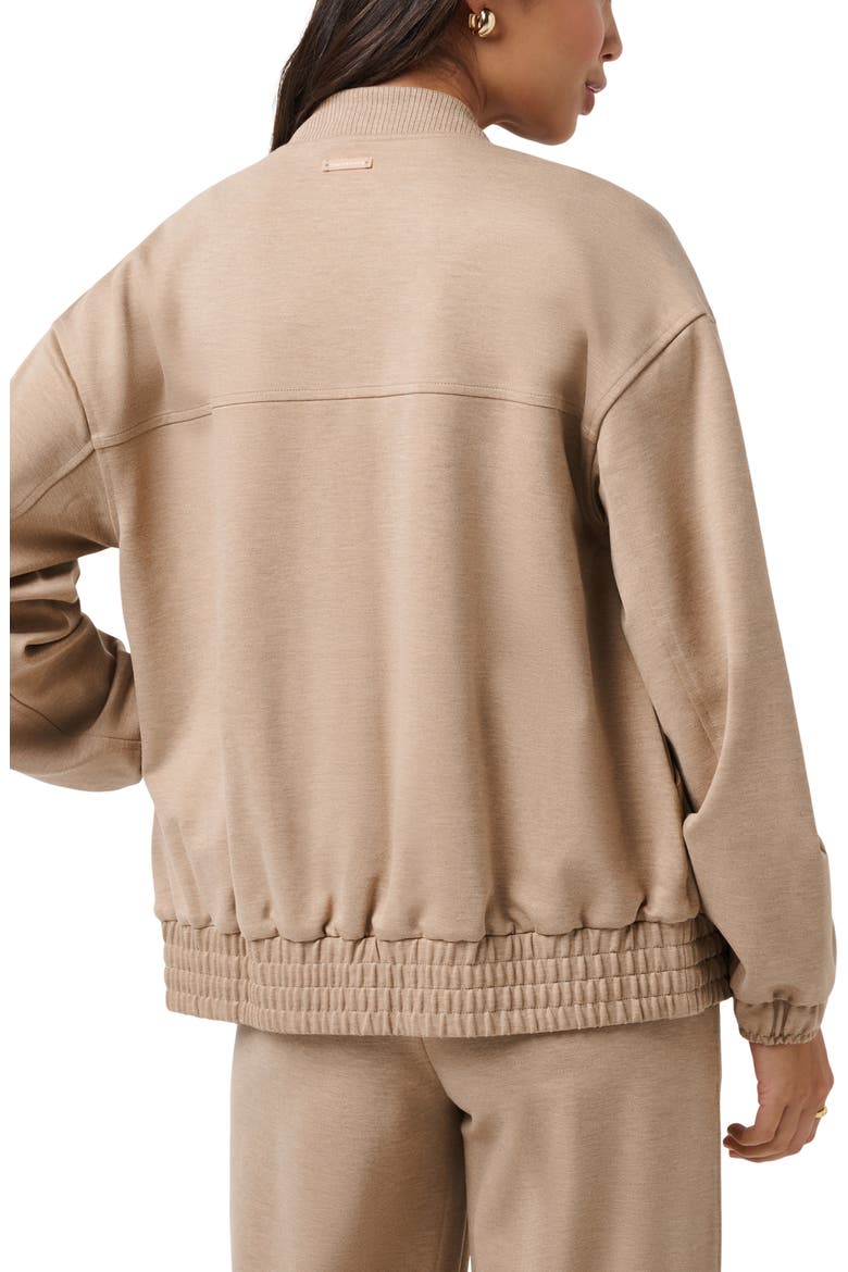 Friday Ponte Bomber Jacket, Alternate, color, HEATHER PORTABELLA