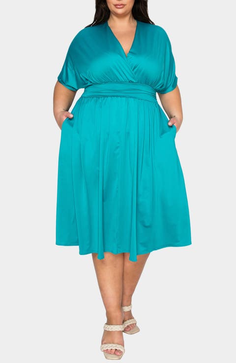 Cyra Empire Waist Midi Dress (Plus)