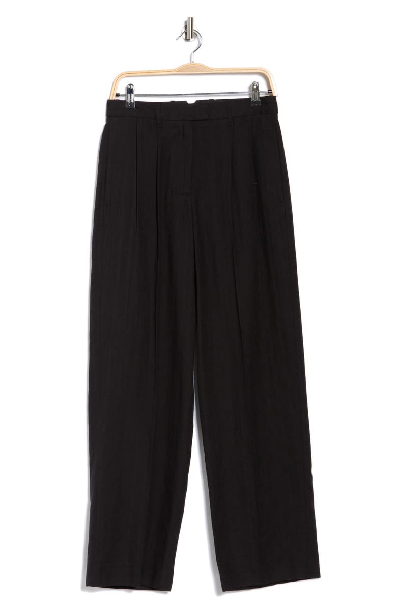 rag & bone Portia Linen Pants, Alternate, color, Black