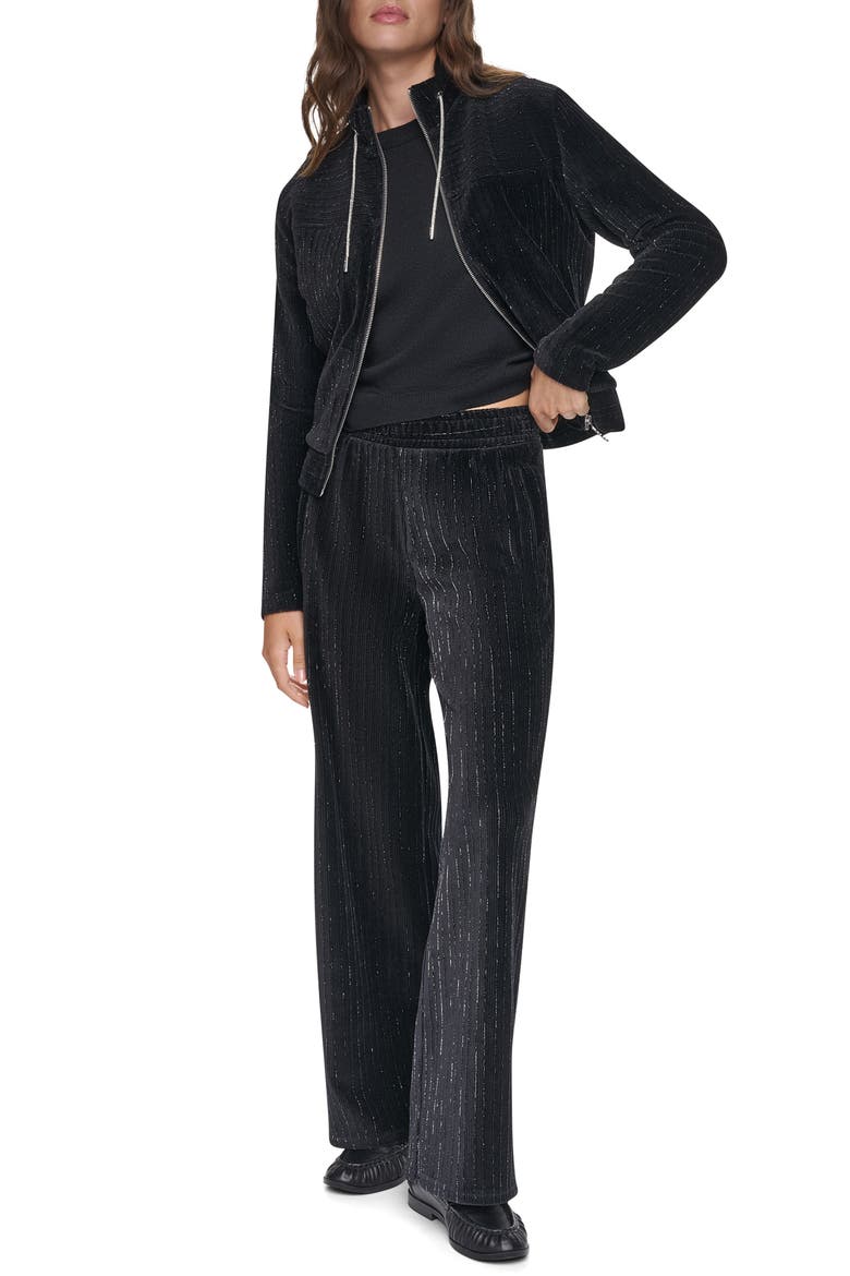 Metallic Track Jacket, Alternate, color, BLACK