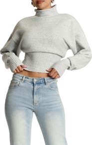 Naked Wardrobe Turtleneck Crop Sweater